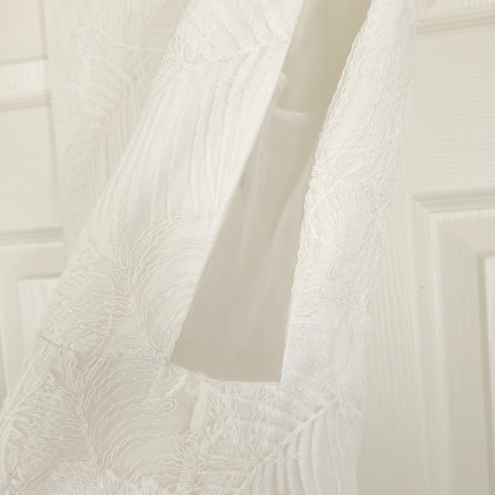 ONE33 Social White Lace Ruffle Midi Dress Size 4 High-Low Formal Bridal Party - Picture 13 of 16